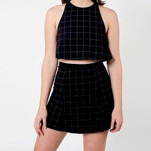 American Apparel Grid Print Co-ord Set (Top & Skirt)